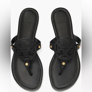 Tory Burch Miller Sandal Black Leather Size 6. Worn only twice!